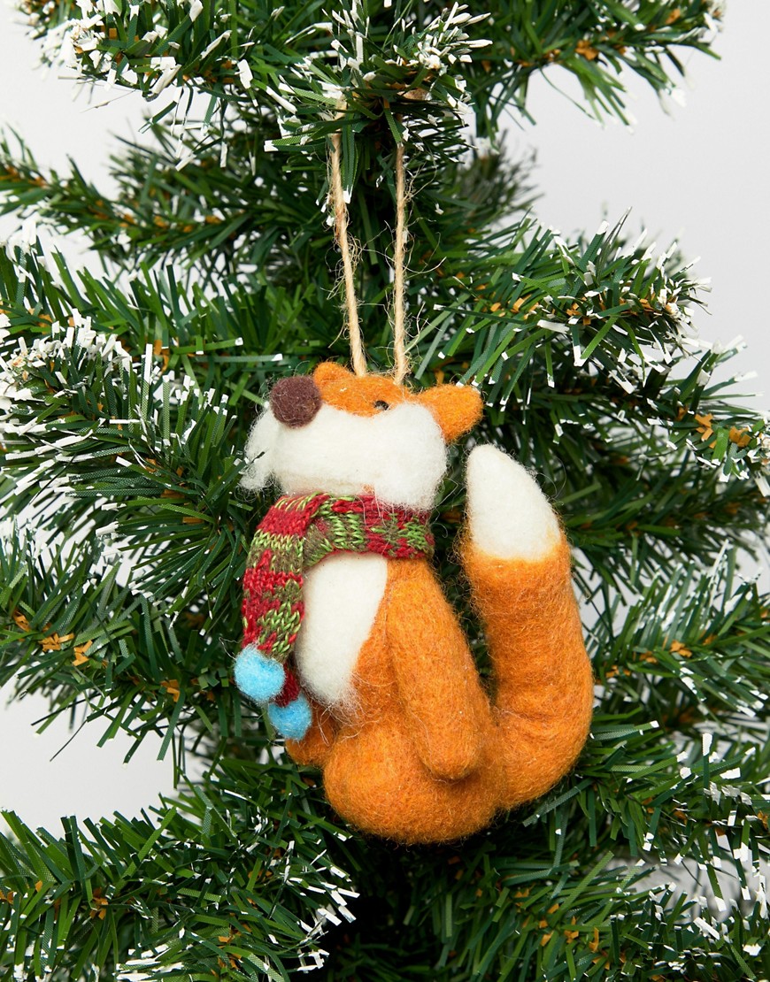 Paperchase Christmas felt fox decoration - Multi