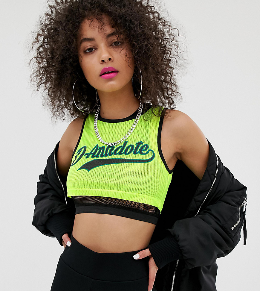 D-Antidote cropped top with logo in neon