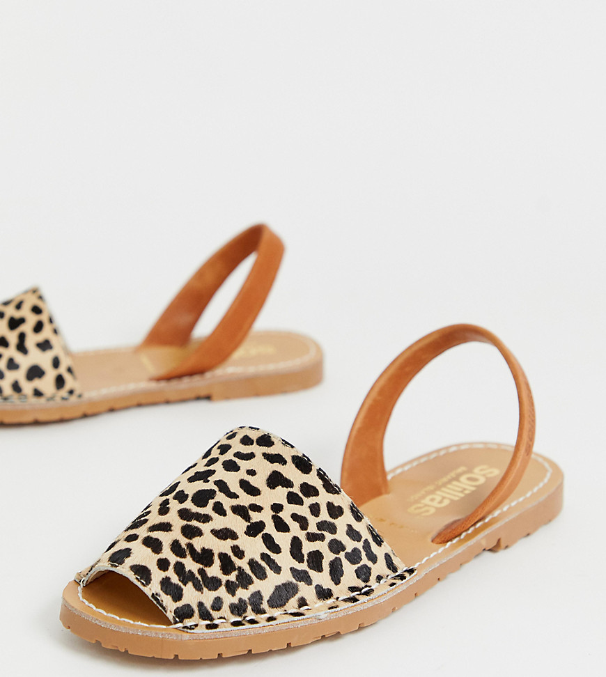 Solillas Exclusive leopard print leather menorcan sandals