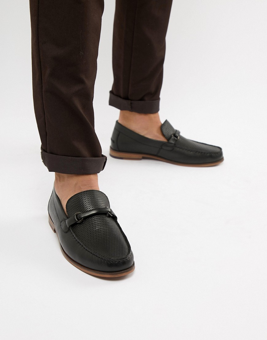 Silver Street Punched Vamp Loafer in Black