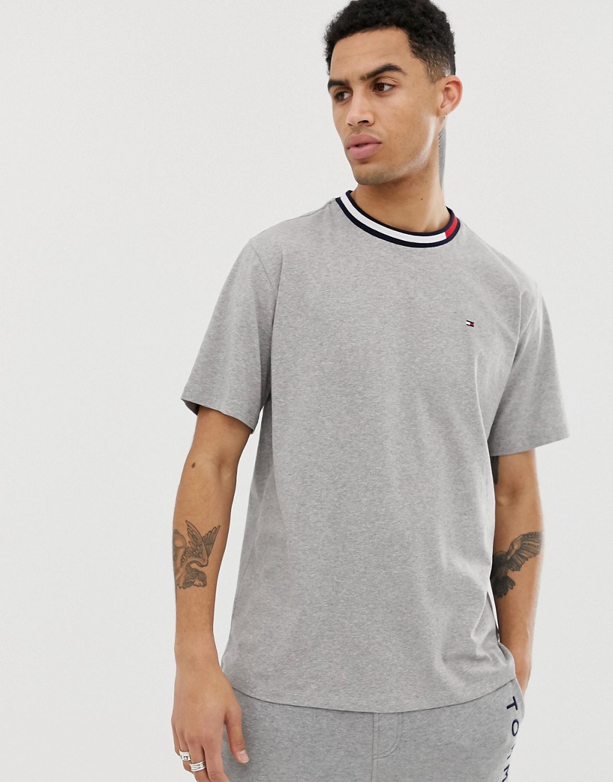 Tommy Hilfiger crew neck lounge t-shirt with icon neck detail in grey