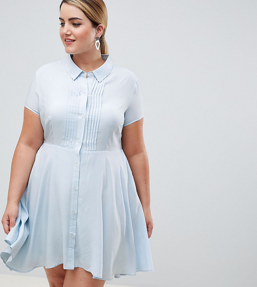 UNIQUE21 hero plus short sleeved shirt dress with pleated skirt
