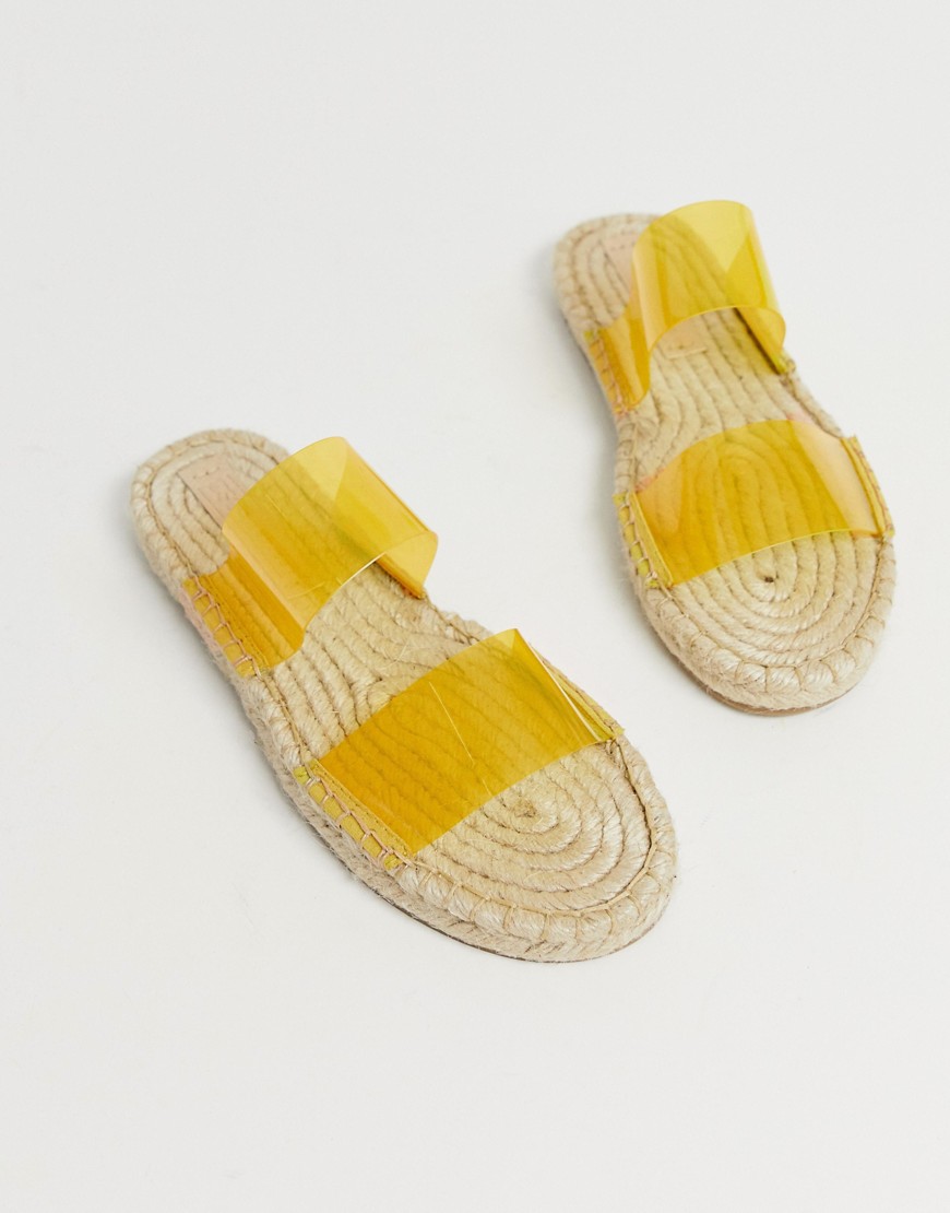 ASOS DESIGN Jetty clear espadrille mules
