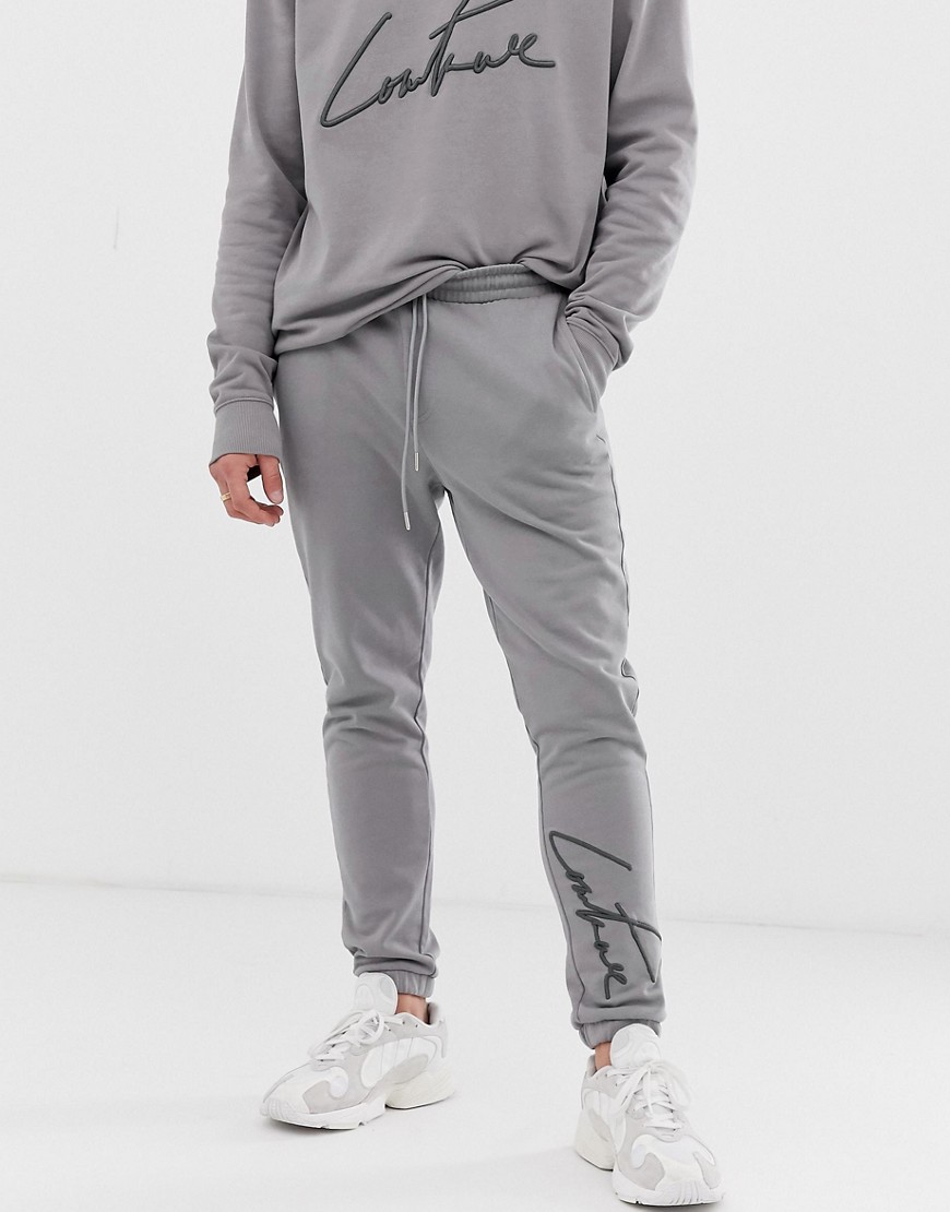 The Couture Club essential joggers in grey