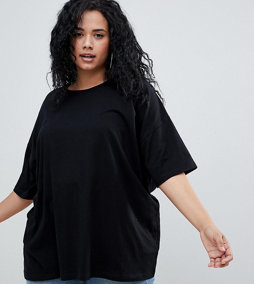 ASOS DESIGN Curve super oversized t-shirt with drop shoulder in black