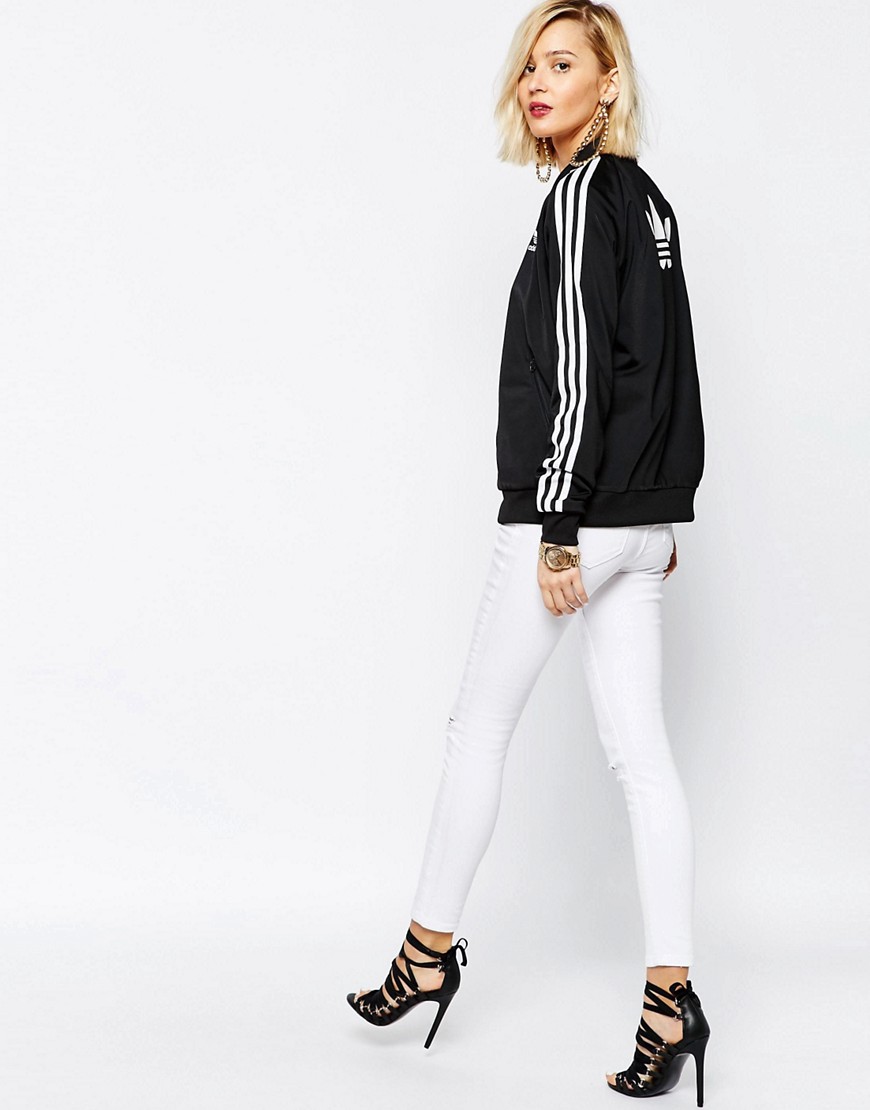 Adidas | adidas Originals Adicolour 3 Stripe Zip Front Supergirl Bomber ...