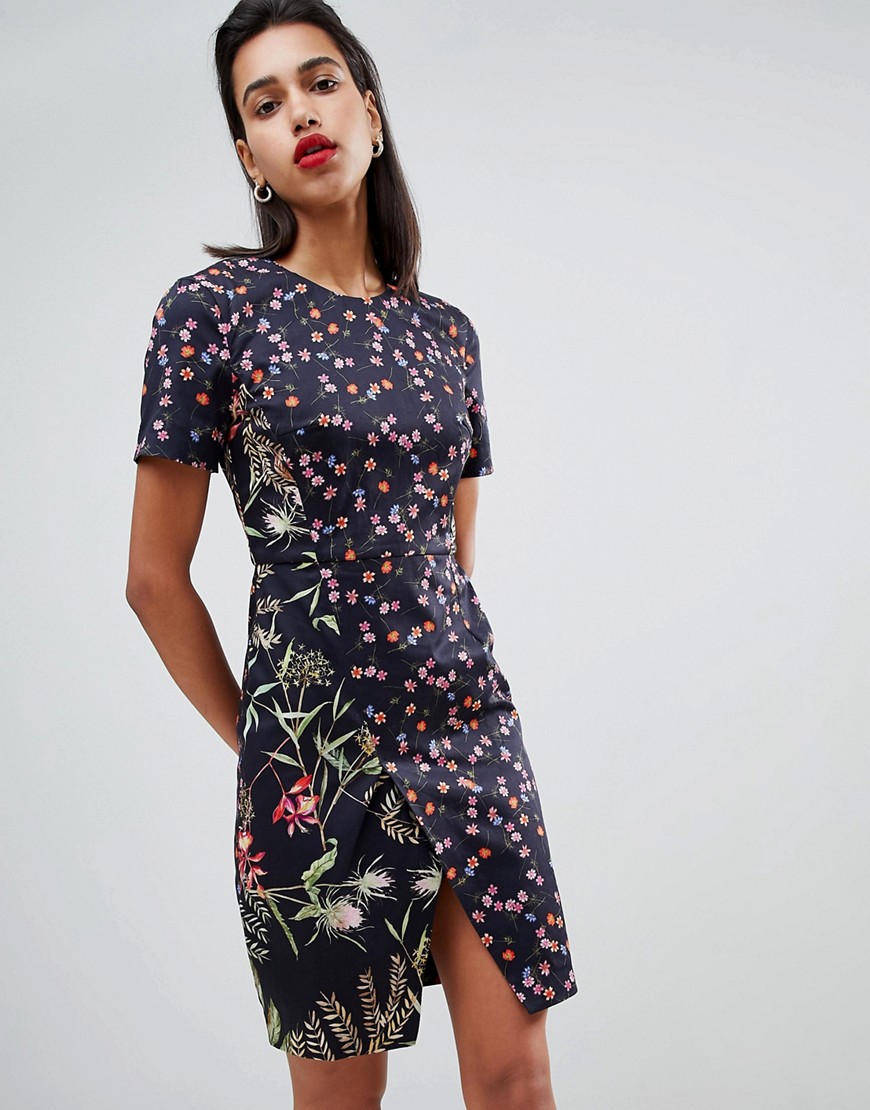 French Connection Bluhm Floral Print Pencil Dress