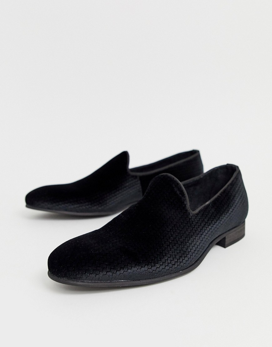 Zign slipper loafers in black velvet