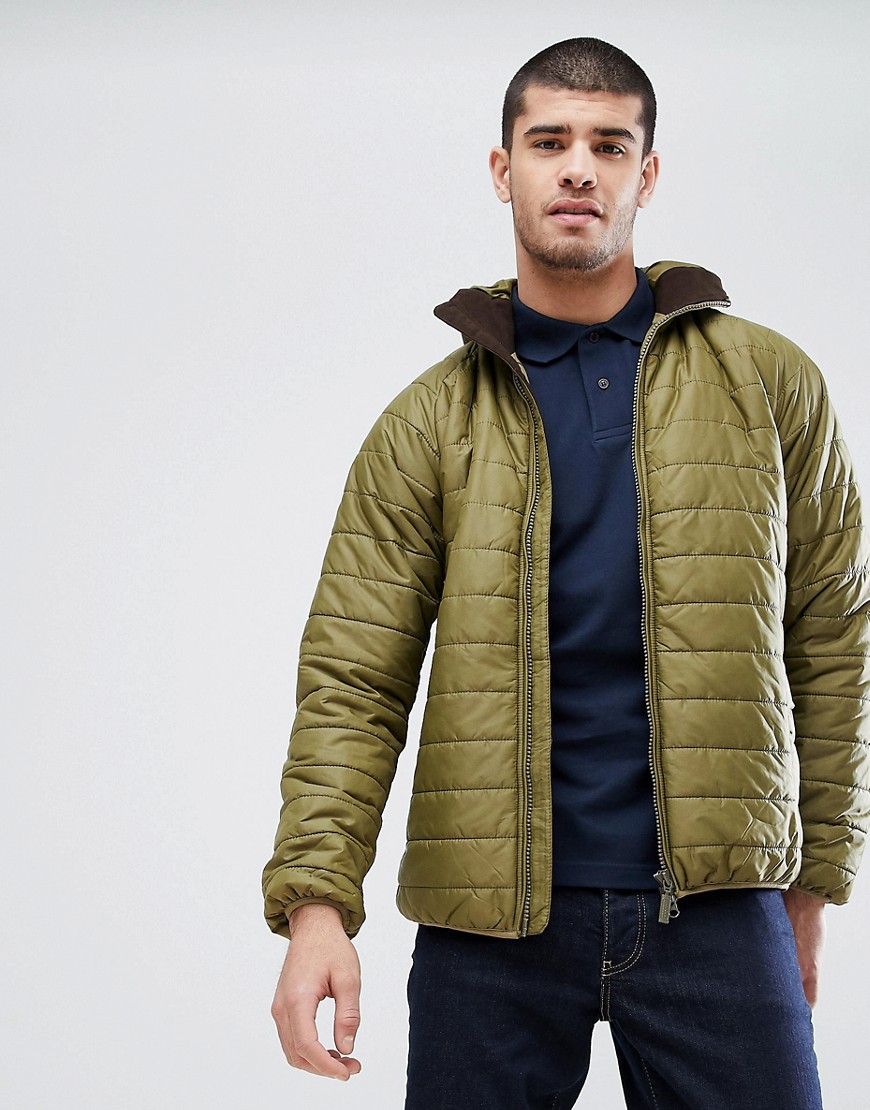 Barbour International Level Hooded Quilt in Green