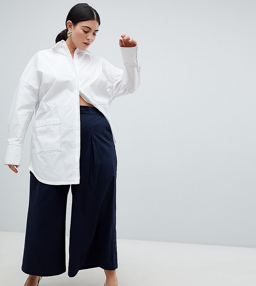 ASOS WHITE Curve basketball trousers with pleat detail