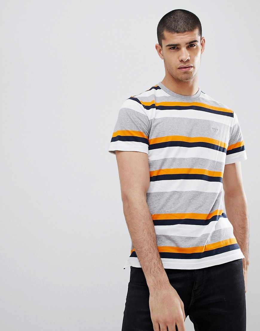 Barbour Foundry Stripe T-Shirt in Grey - Grey marl