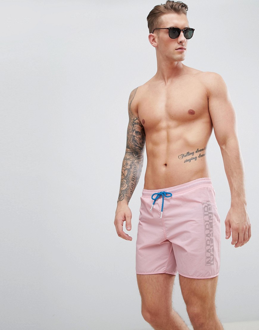 Napapijri Varco Swim Shorts In Pink - Pink