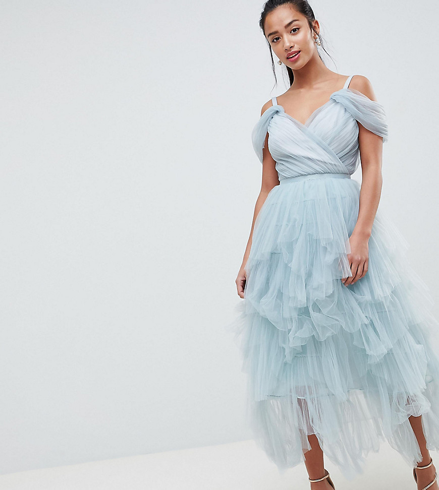 True Decadence Petite Premium Layered Tulle Cami Midi Dress