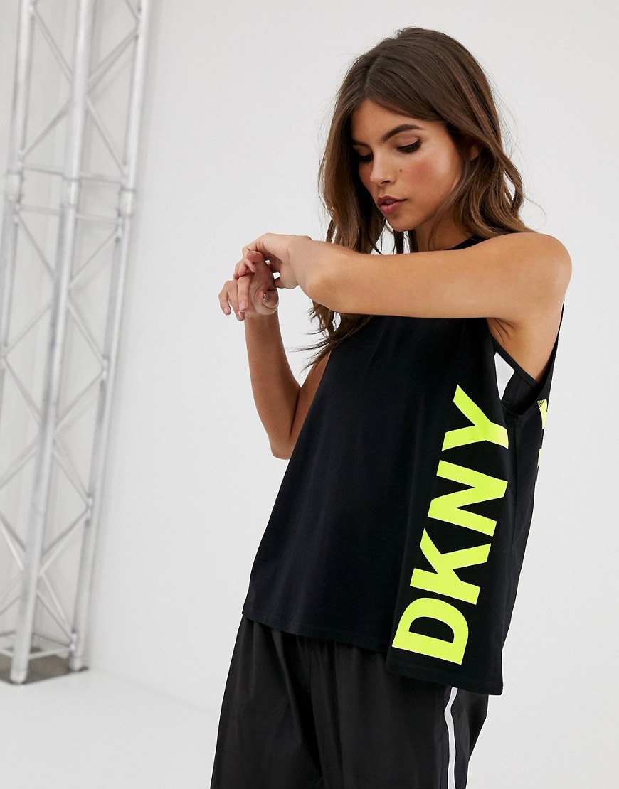 DKNY high neck vest with oversized logo