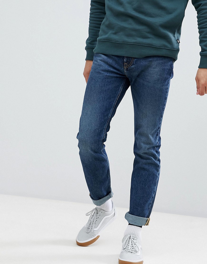 Lee Rider Slim Jeans in Blue Storm in Mid Wash - Blue storm