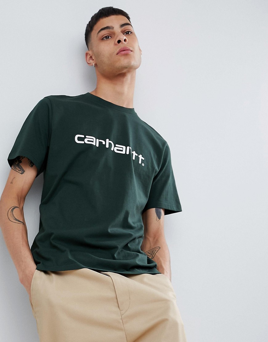 Carhartt WIP Script t-shirt in frosted green - Green