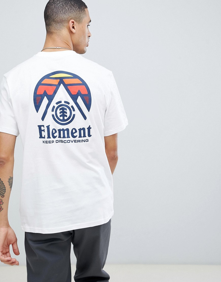 Element Tri Tip Back Logo T-Shirt in White - White