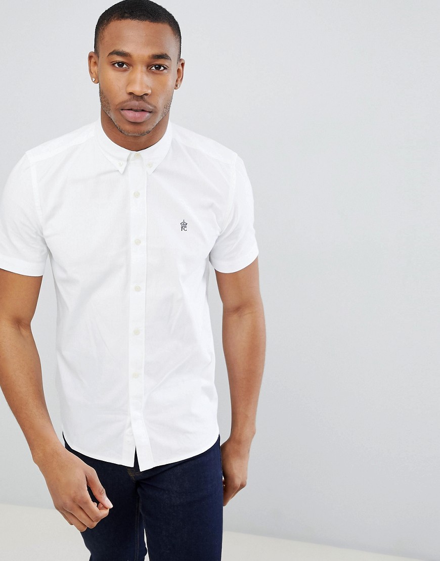 French Connection Oxford Short Sleeve Shirt - White
