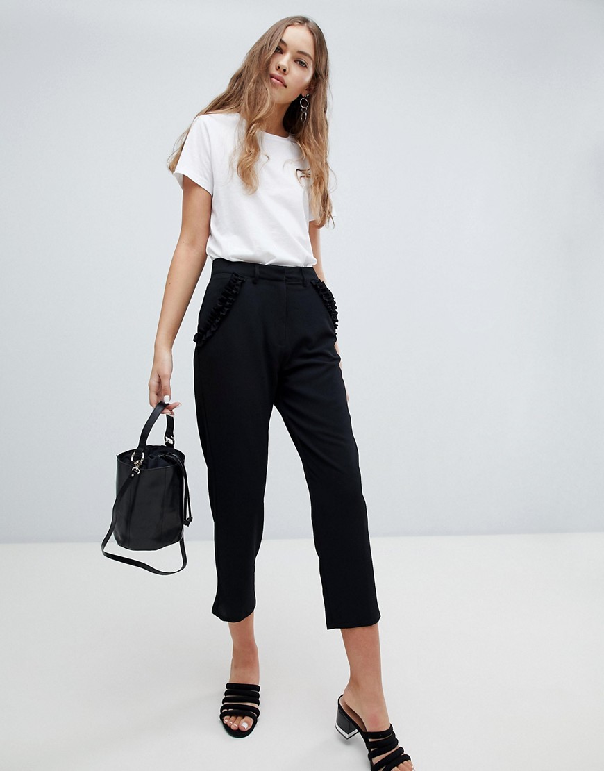 Brave Soul Lexie Tailored Trousers with Frill Pockets