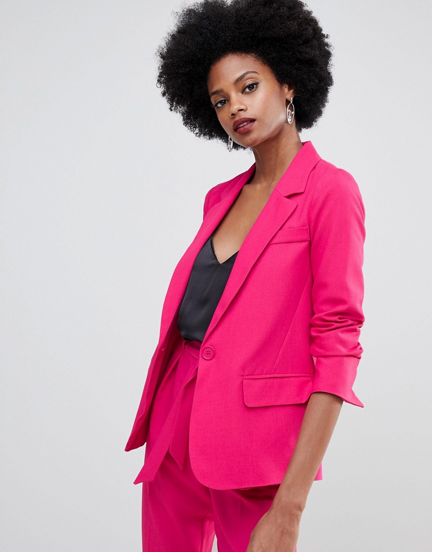 Oasis crepe tailored blazer in pink