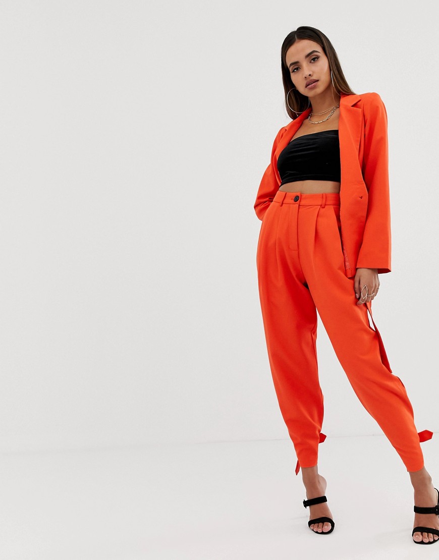 Parallel Lines trousers with tie up cuffs co-ord