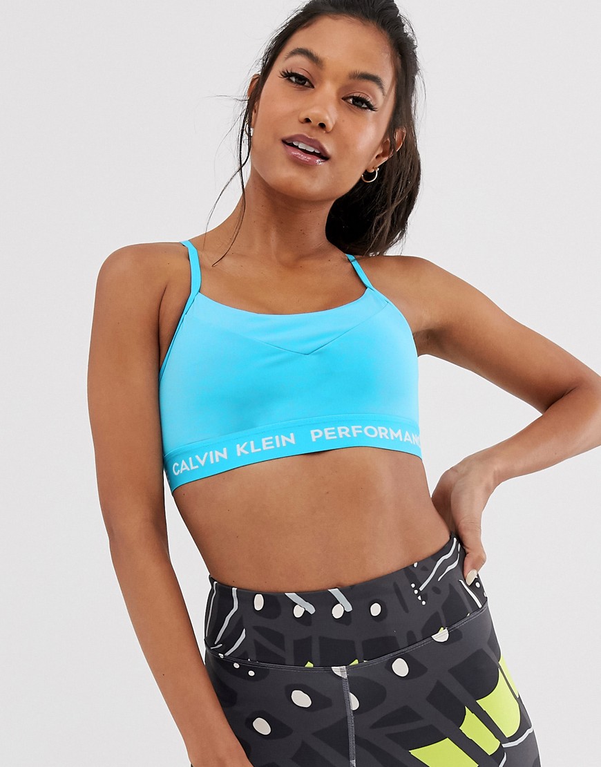 Calvin Klein Performance adjustable sports bra in blue