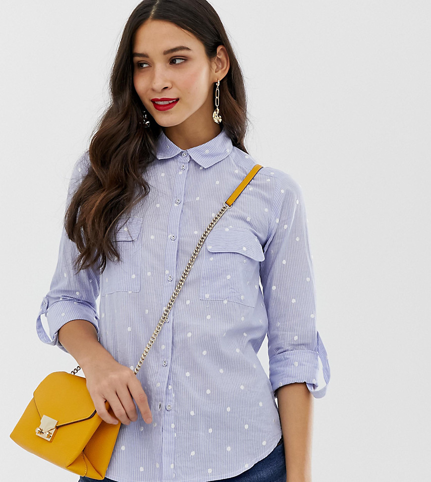 Oasis shirt with embroidered spots in blue
