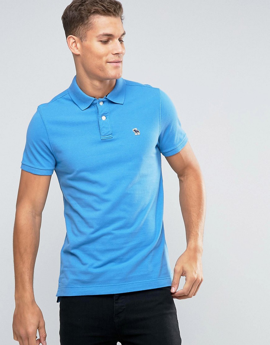 Abercrombie & Fitch | Abercrombie & Fitch Slim Fit Polo in Blue at ASOS