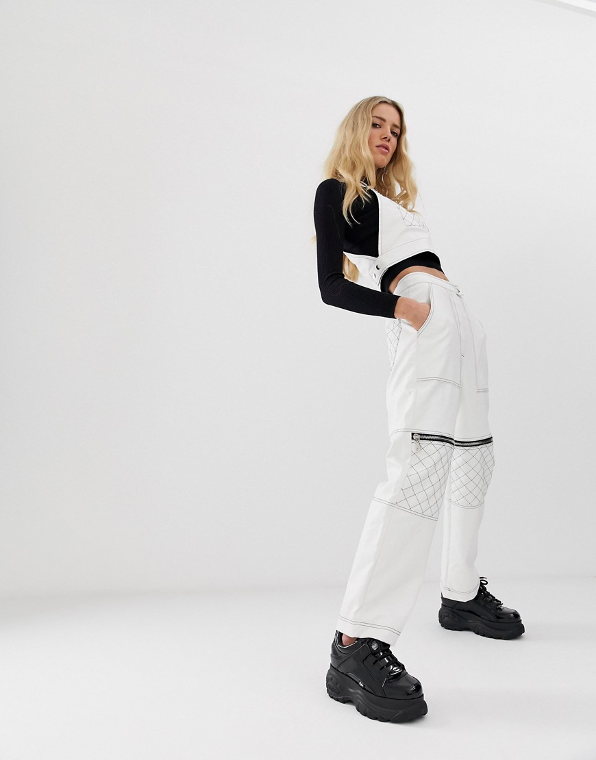 The Ragged Priest faux leather trousers with thigh zip detail co-ord