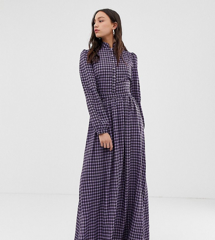 Glamorous Tall maxi dress with high neck in mini check