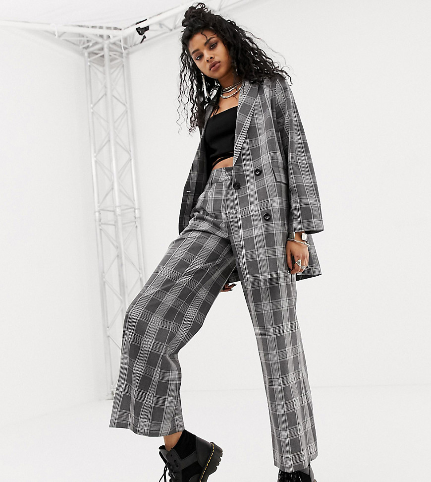 Sacred Hawk relaxed crop trousers in check