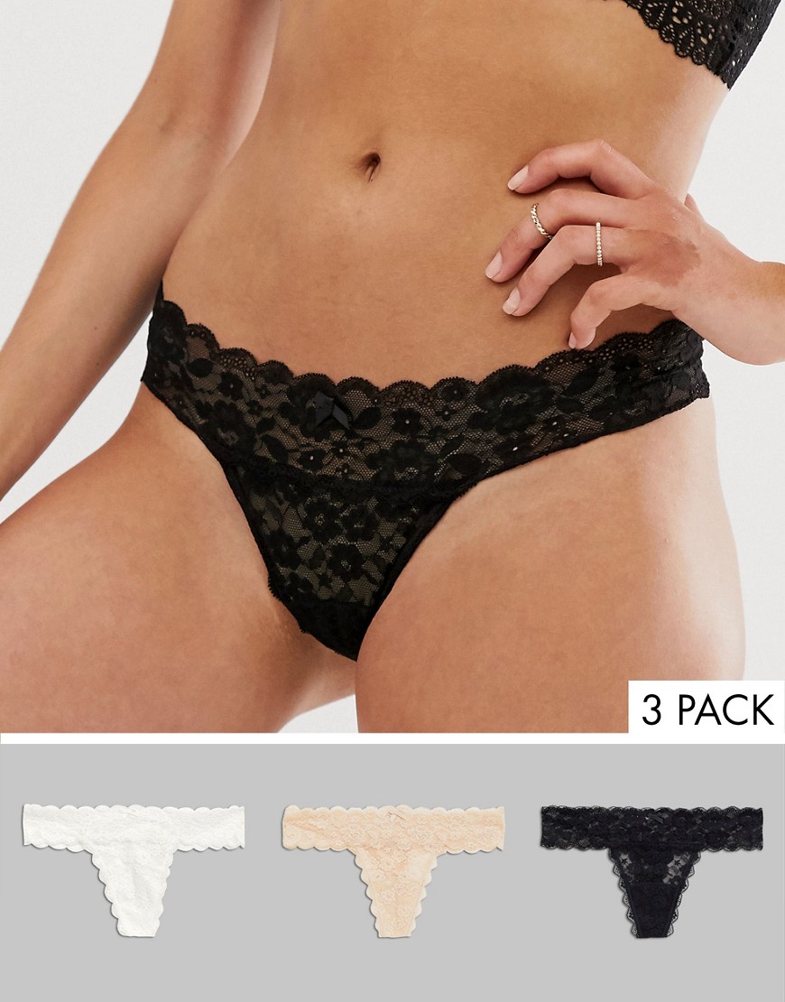 Gilly Hicks 3 pack core lace thongs
