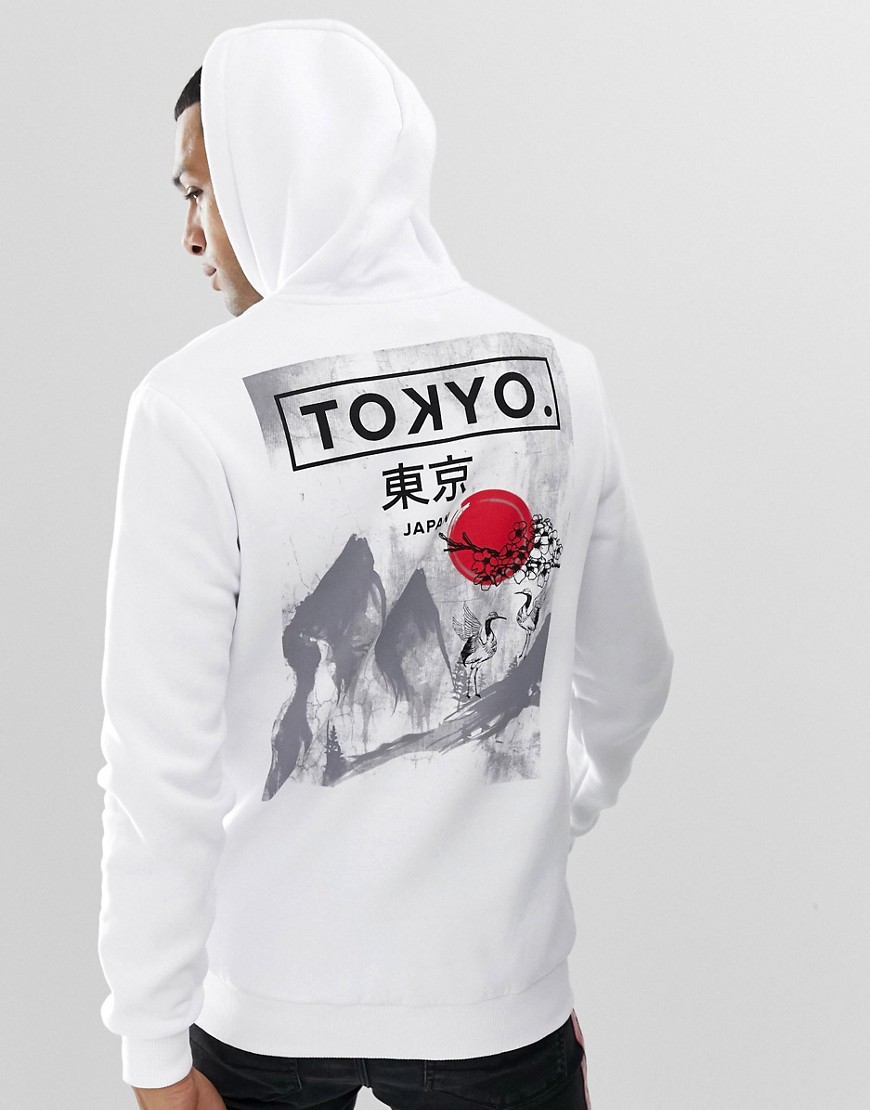 YOURTURN hoodie in white with back print