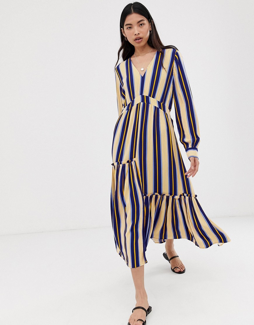Selected stripe maxi dress