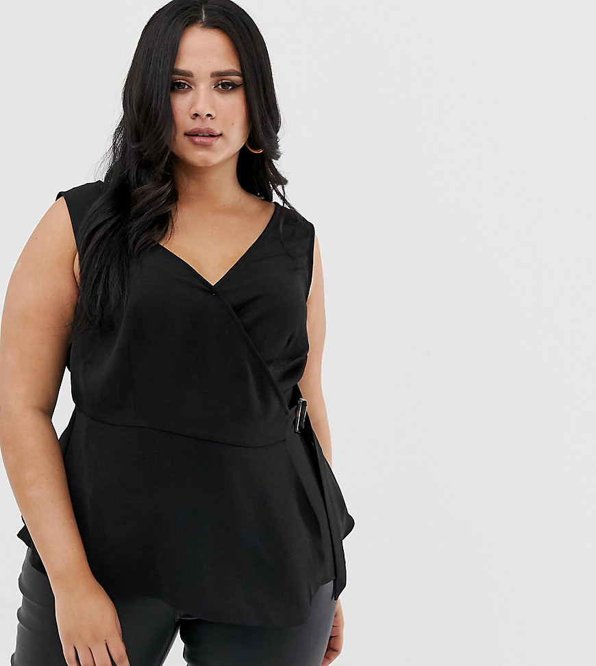 ASOS DESIGN Curve wrap cami with buckle detail