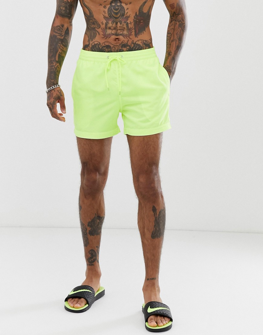 South Beach pastel yellow shorts with elasticated waist