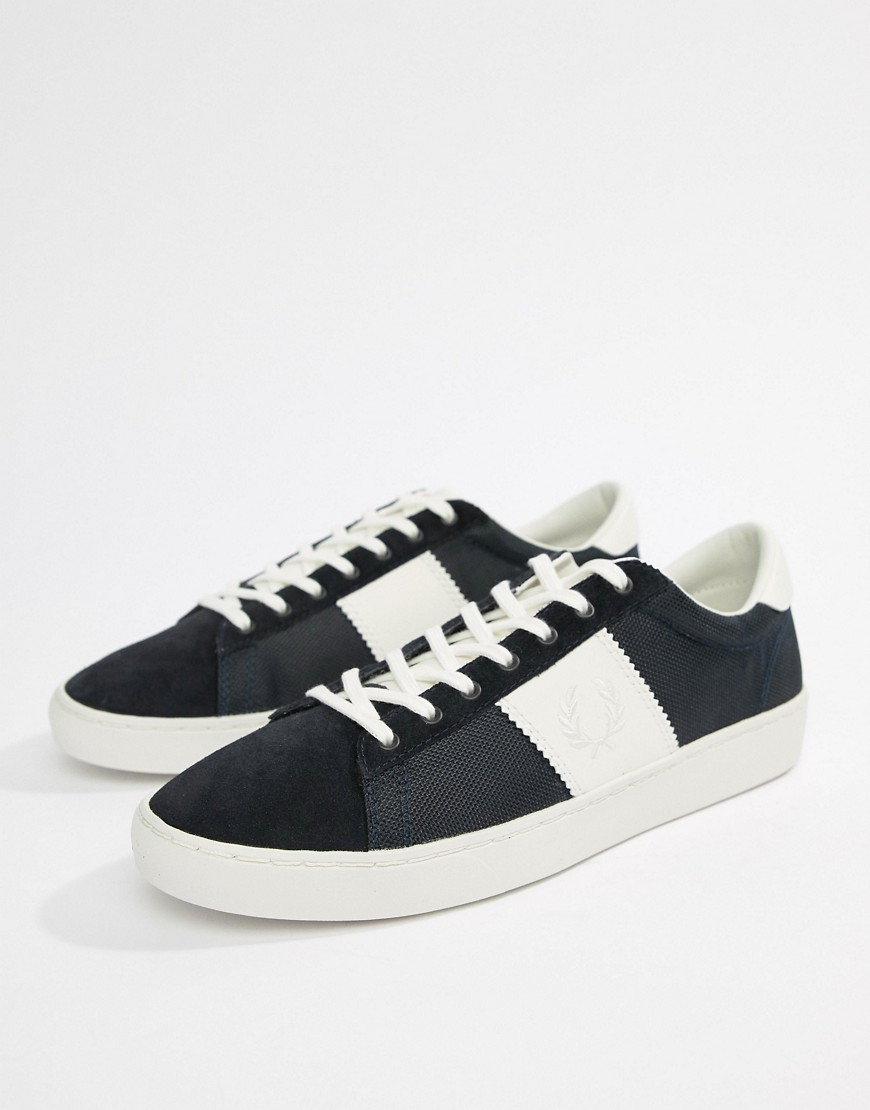Fred Perry Spencer nylon contrast trainers in navy - Navy