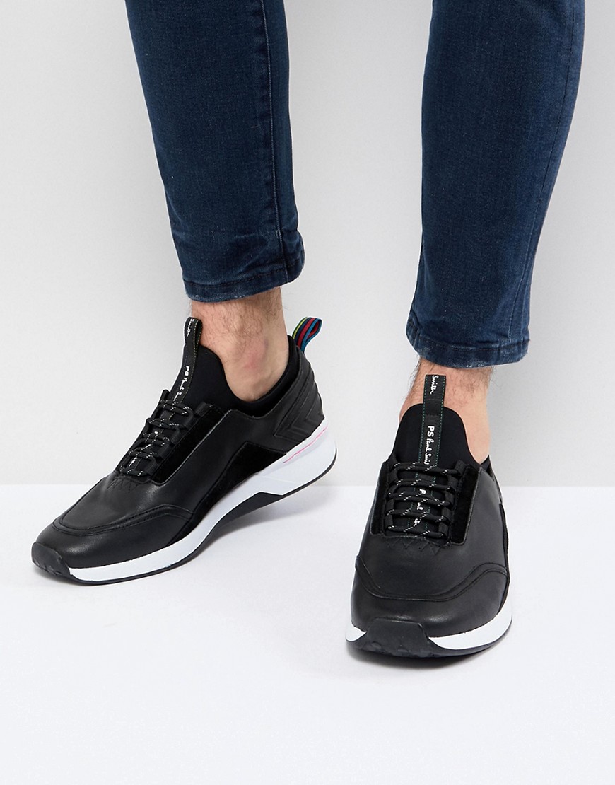 PS Paul Smith Mookie Leather Trainer In Black - Black