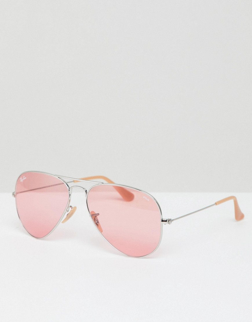 Солнцезащитные очки-авиаторы с розовыми стеклами Ray-Ban 0RB3025 Ray Ban 