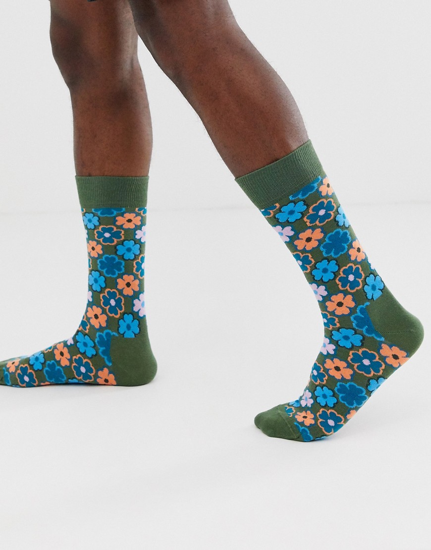 Happy Socks retro flower print socks