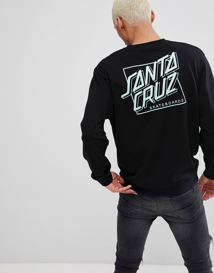 Santa Cruz Sweatshirt With Squared Back Print In Black - Black