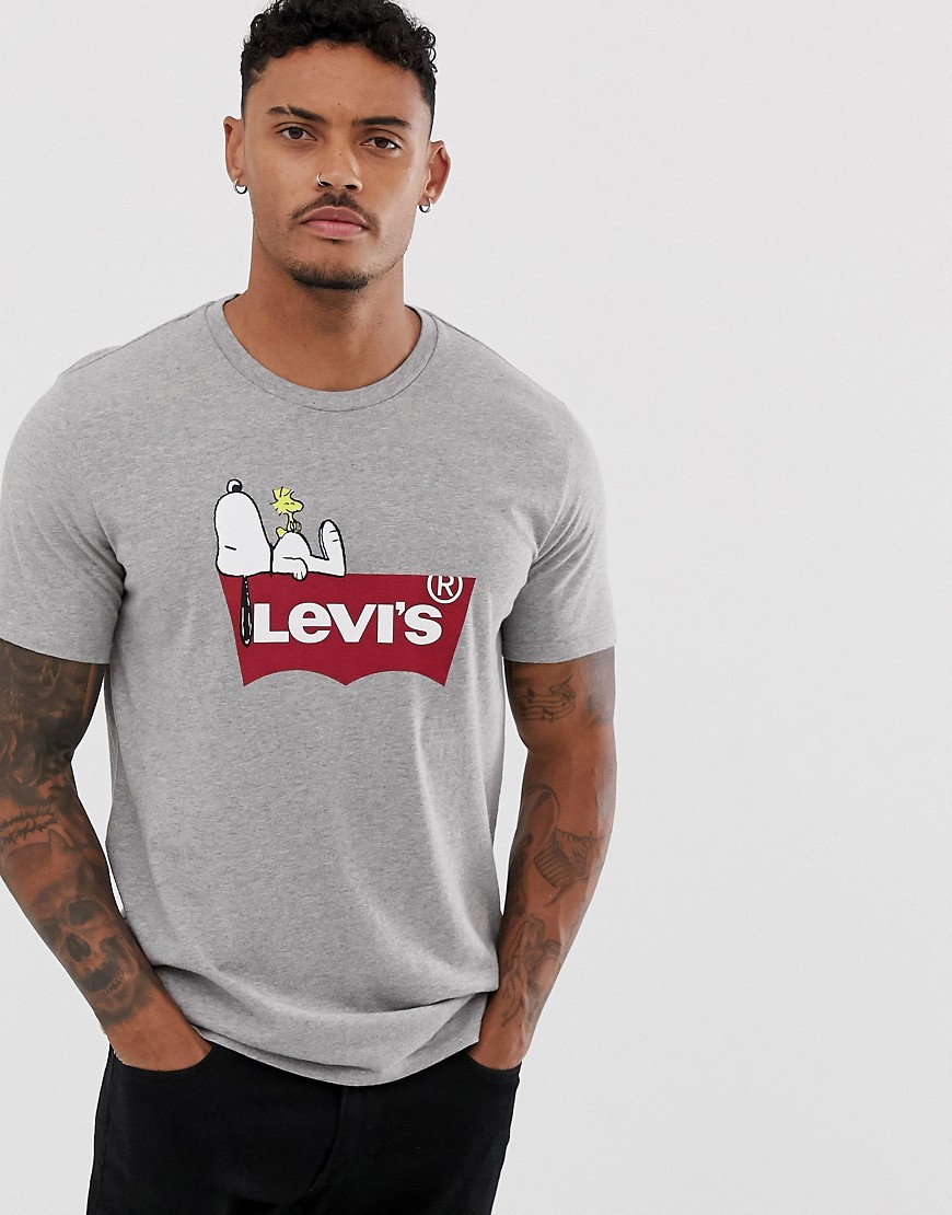 Levi's Peanuts Snoopy batwing logo t-shirt grey marl