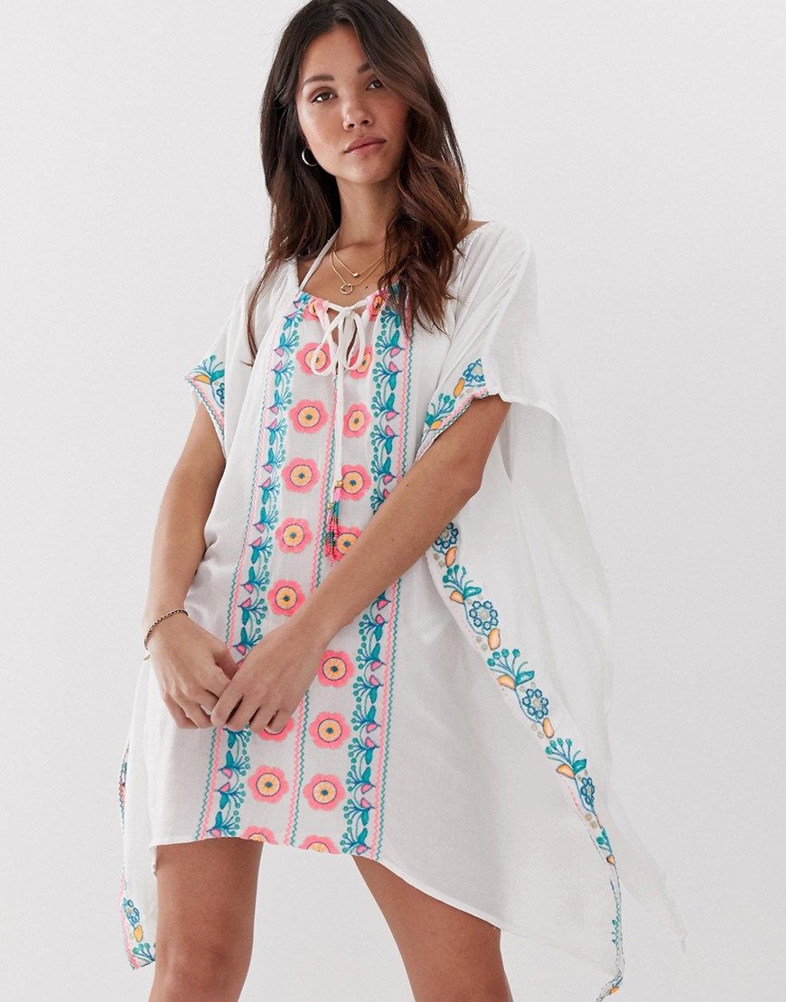 Anmol Oversized Beach Kaftan With Embroidered Front