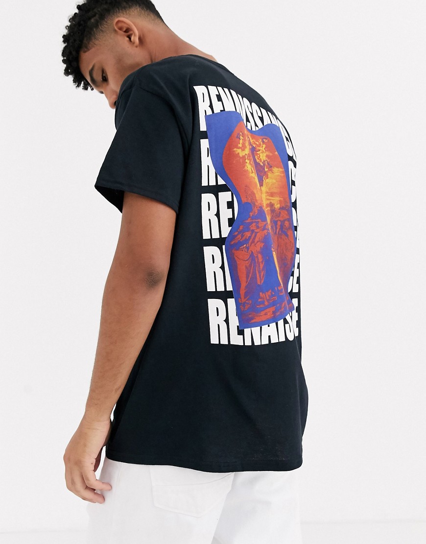 Reclaimed Vintage renaissance print t-shirt in black