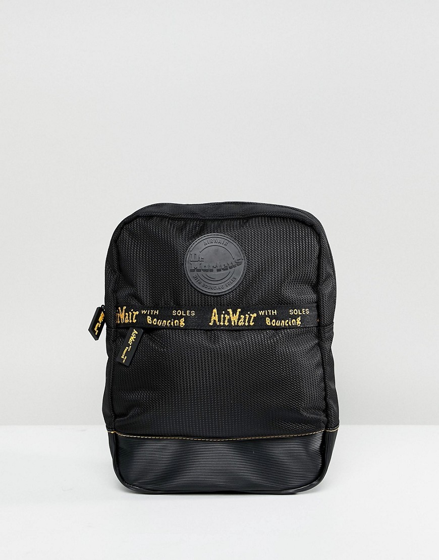 Dr Martens Small Black Logo Taping Backpack - Black polyester bl