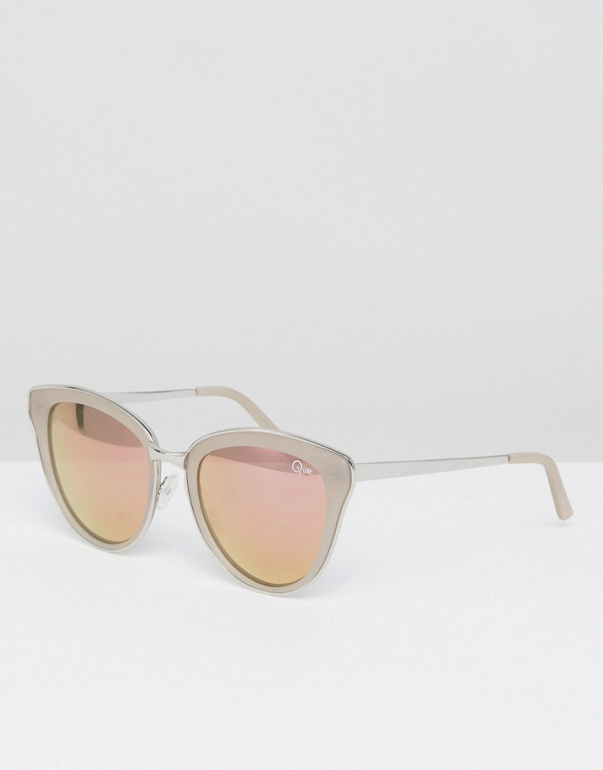 Серебристо-розовые солнцезащитные очки кошачий глаз Quay Australia Eve 