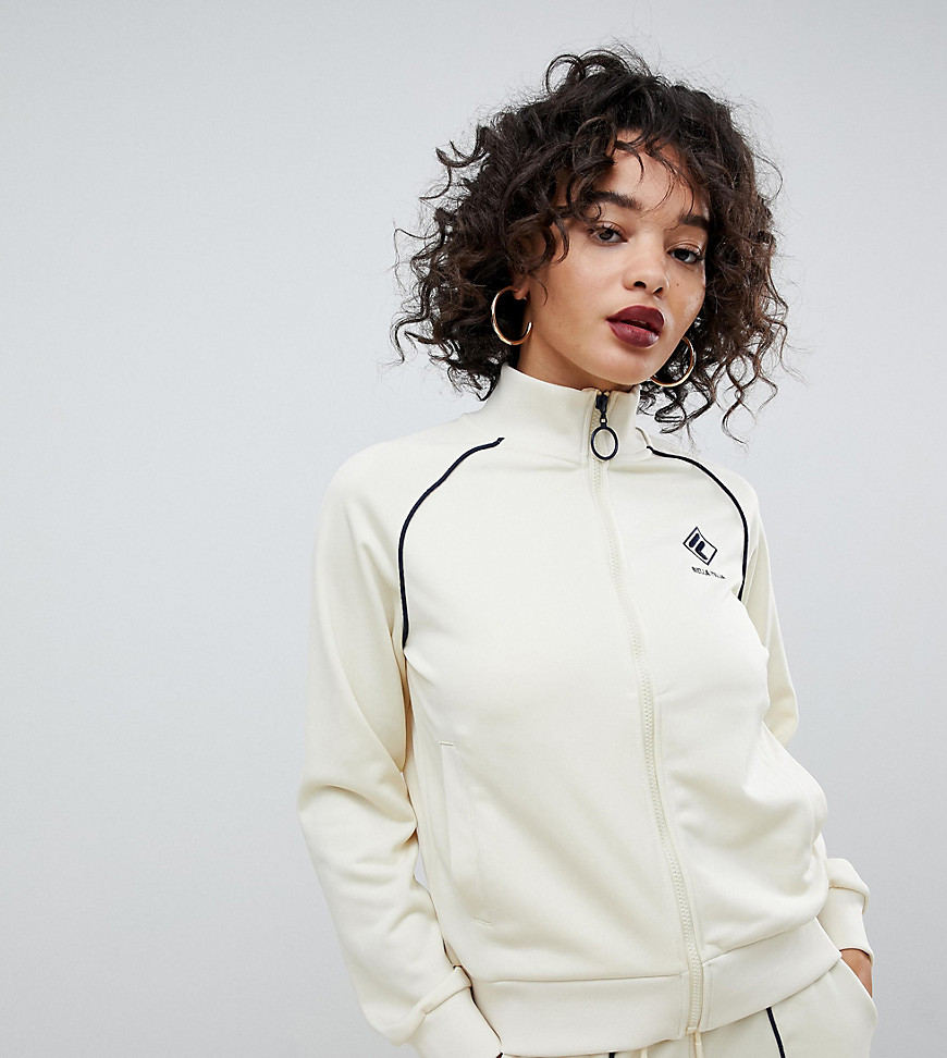 Fila tracksuit jacket with chest logo and contrast piping in rib knit co-ord