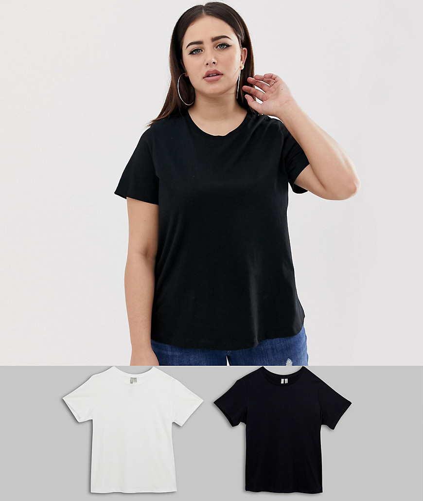 ASOS DESIGN Curve ultimate t-shirt with crew neck in 2 pack SAVE