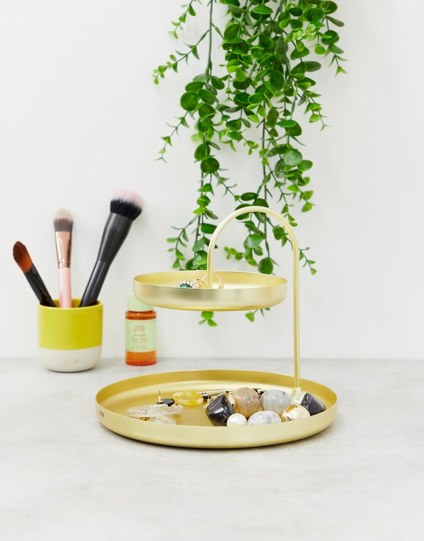 Umbra two tiered brass tray