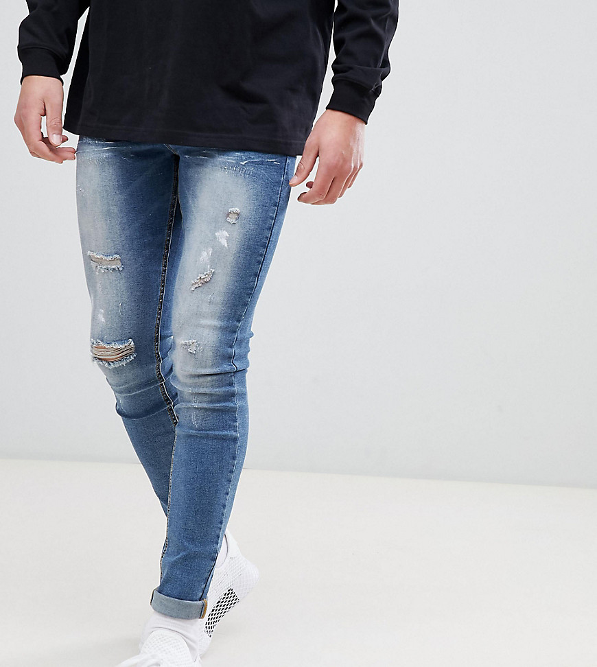 Sixth June super skinny jeans in mid wash with distressing exclusive to ASOS